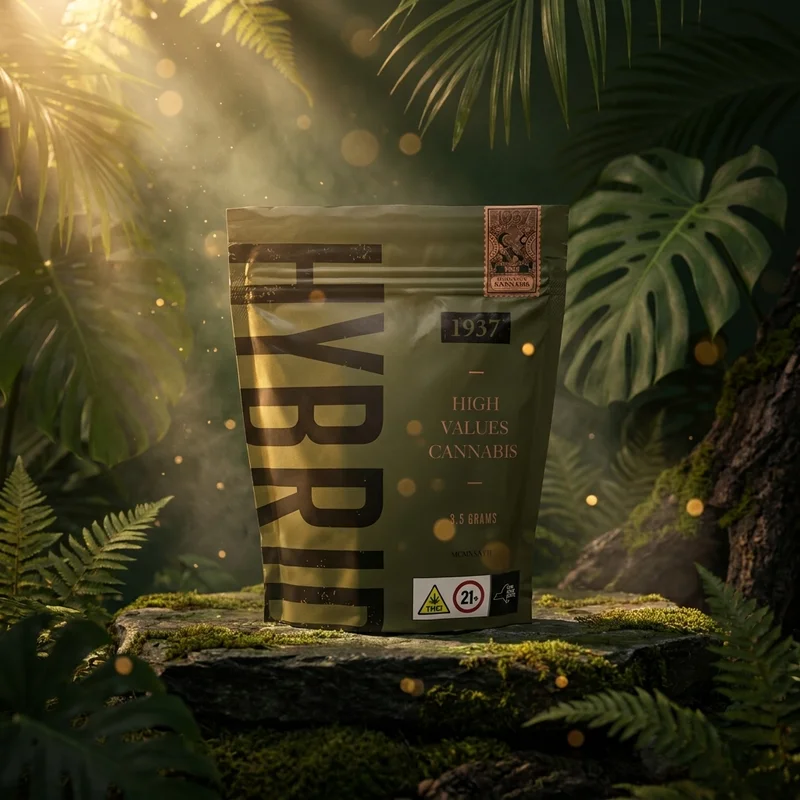 Premium cannabis flower in jungle setting