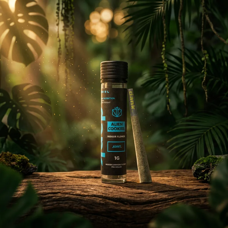 Cannabis pre-roll in jungle setting