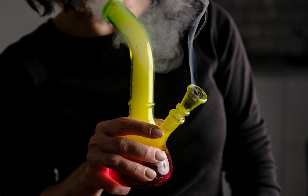 Glass bong cannabis accessory