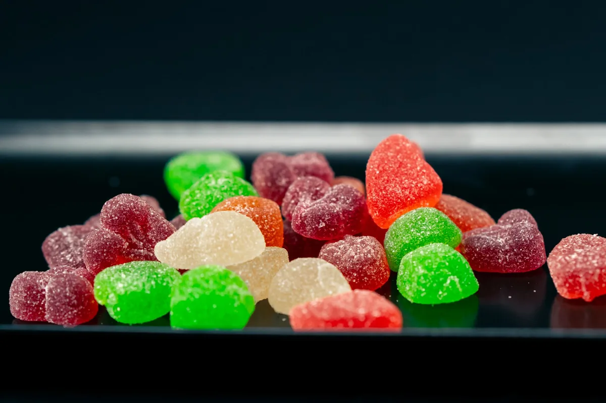 Colorful cannabis gummy edibles